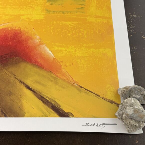 Emile Belet Seriolithograph Poster D’or Et De Reve 29”x24” Cardboard Signed - Picture 4 of 7